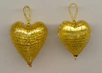 Gold & Crystal Large Heart Pendants